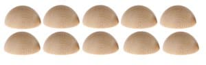 Semisfere, faggio grezzo, 30 mm, 10 pezzi