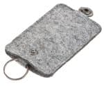 Filz-Schl�sseletui mit Druckknopf, grau (7,5x12cm)