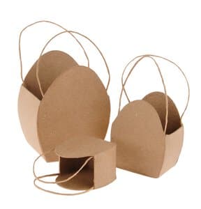 Paper Art Taschen, 3er Set Ei (9,5 x 6,5 x 12 cm)