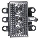 FERMOIR CLIP 3 RANGS 17X18MM ARG ANTIQUE /PCE