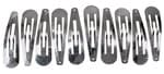 Clip di metallo per capelli, 4,8 cm, argento, 10pz