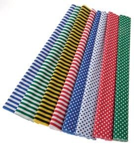 Cr�pepapier 'Strepen & puntjes', assorti 8 rollen
