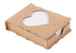 BOITE A FEUILLES 'COEUR' EN CARTON 7X9,5X2CM /PCE