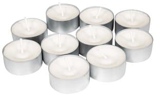 Confezione di 10 lumini in contenitore metallico