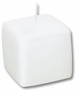 Candela a cubo, bianca, 80 x 70 x 70 mm, 1 pezzo