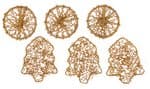 Metall Ornamente gewickelt, 6 St�ck Baum/Kreis