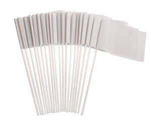 DRAPEAUX EN PAPIER 15X22CM BLANC /20PCS