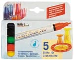 Hobby Line Glass Color Pen, 5 pennarelli