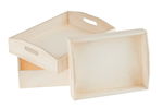 Tablettset Holz, 3-teilig (31x24/26x21/23x17cm)