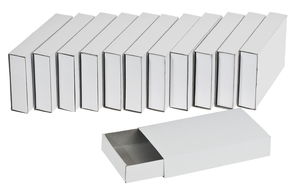 BOITES D'ALLUMETTES CARTON 11X6X2CM BLANC /12PCS