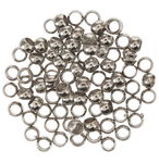 Knijpkralen 3mm zilverkleur. ca. 50 st