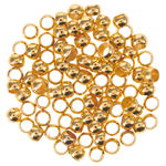 Knijpkralen, goud, 50 st, (3 mm)