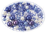 Mix di perline Renaissance,65g,4-1,4mm, blu-bianco