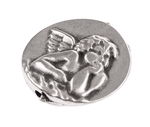 PENDENTIF 'ANGE' EN METAL 15MM ARGENTE /PCE