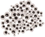 Sparset: Wackelaugen rund,je 20 St�ck(4/6/8/10 mm)