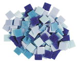 Mosaik-Glassteine, 200 g blau-Mix    (10 x 10 mm)