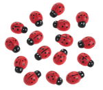 COCCINNELLES EN BOIS 2X1,4X0,6CM /18PCS