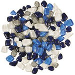 Mosaico 'Softglas' poligonale, 200 g, mix-blu