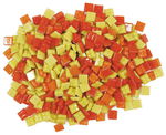 Mosaico di vetro, 200g, 10x10mm, mix-giallo rosso