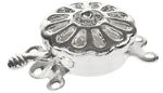 FERMOIR CLIP 3 RANGS 20X15MM ARGENTE /PCE