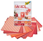 Blok Scrapb. papier 'Basic rood', 24x34cm, 30 vel