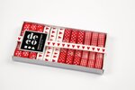 Decobandjes, 4 designs, rood/wit, 12 x 1 mtr.