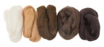 Merino-Kammzug, superfein 5 Farben � 10g Braun-T�n