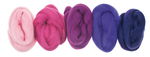 Merino-Kammzug, superfein 5 Farben � 10g Pink-T�ne