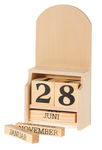 Calendario di legno con datario, 1 pezzo