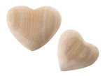 Cuori di legno, 7+8,5 cm, naturale, 2 pezzi