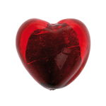 Glasherz Silbereinzug, rot         (20 mm)