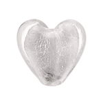 Glasherz Silbereinzug, silber      (20 mm)
