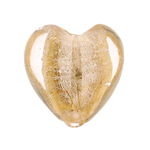 Glasherz Silbereinzug, gold        (20 mm)