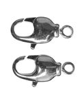Karabiner mit Dreh�se, 2 St�ck platin  (10 mm)