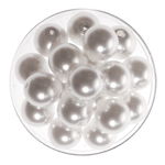 Wachs-Glasperlen (10 mm),  20 St�ck wei�