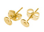 Oorbel vlak, ca. 5 mm, goud kleurig