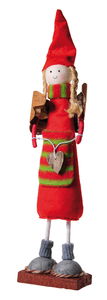 ANGE EN FEUTRINE 38CM ROUGE-VERT /PCE