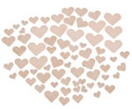 FORMES EN BOIS 'COEUR' 1,5-4CM /70PCS