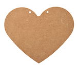 MDF-Cuore,con due fori,1 pz, 14,5x12x0,3cm