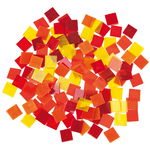 Mosaiksteine Tiffany, 200 g rot/gelb  (10 x 10 mm)