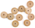 Buchenholzr�der mit Bohrung, 10 St�ck (20 x 6 mm)