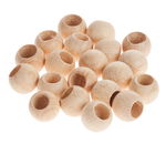 Houten ballen 15 mm met blind gat, 20 stuks