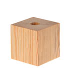 Houten kubus voor reageerbuis (60 x 60 x 60 mm)