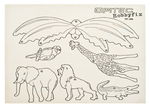 Compensato stampato 'Animali mobili', 1 pezzo