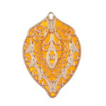 Metallanh�nger, Blatt orange/goldfarben (29x42 mm)