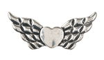 Metallherz mit Fl�gel, platinfarben (42 x 18 mm)