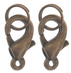 Karabiner mit Spaltring, 2 St�ck altmessing