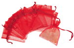 Sacchetti Organza, 8x10 cm, 12 pezzi, rosso