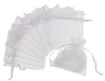 Sacchetti Organza, 8x10 cm, 12 pezzi, bianco