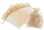 Sacchetti Organza, 12x18 cm, 6 pezzi, crema